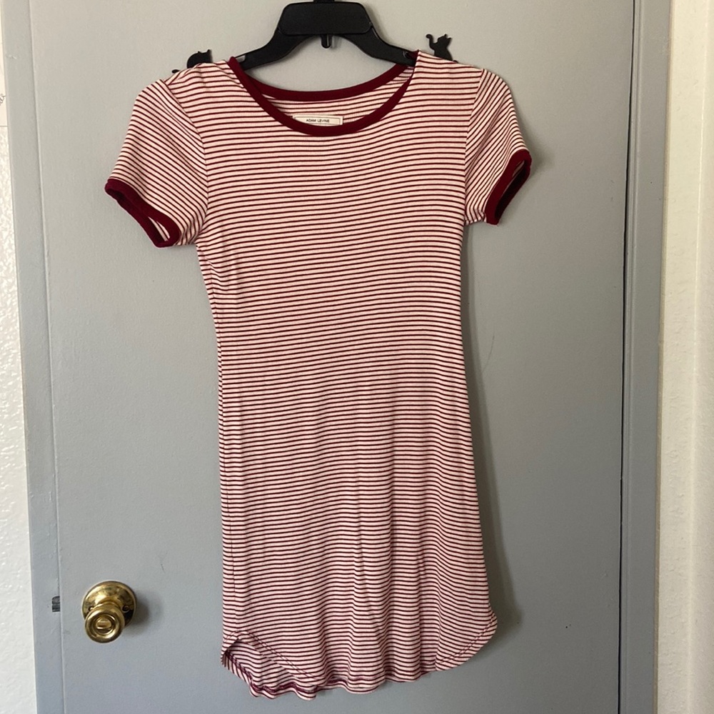 Red stripped Sundress, tshirt look